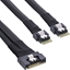 Attēls no InLine InLine® Slim SAS cable, SFF-8654 8i to 2x SFF-8654 4i, 0.5m