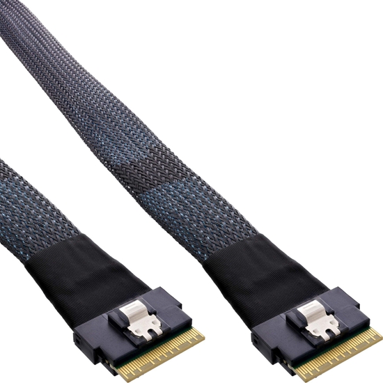 Изображение InLine InLine® Slim SAS cable, SFF-8654 8X to SFF-8654 8X, 48 Gb/s, 0.5m