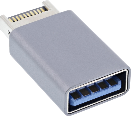 Изображение InLine InLine® USB 3.2 adapter, internal USB-E front panel male to USB-A female