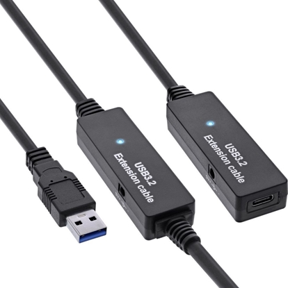 Picture of InLine InLine® USB 3.2 Gen.1 active extension, USB-A male to USB-C female, 15m