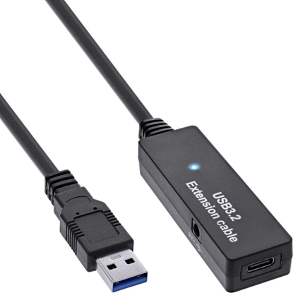 Picture of InLine InLine® USB 3.2 Gen.1 active extension, USB-A male to USB-C female, 5m