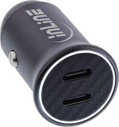 Picture of InLine InLine® USB car charger power-adapter power delivery, 2x USB Type-C, black