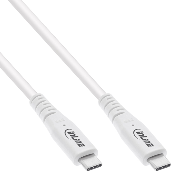 Picture of InLine ® USB4 cable, USB Type-C male/male, PD 240W, 8K60Hz, TPE white, 1m