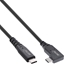 Изображение InLine InLine® USB4 cable, USB Type-C, one side angled, PD 240W, 8K60Hz, TPE black, 1.5m