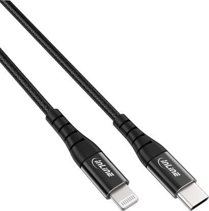 Picture of InLine InLine® USB-C Lightning cable, for iPad, iPhone, iPod, black/aluminium, 2m MFi-Certified