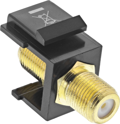 Изображение InLine Keystone installation adapter, connection coupling for satellite cable, 2x F-sockets, white