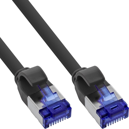 Picture of InLine® Patchkabel Slim, Cat.6A, S/FTP, TPE (LSZH), PoE, schwarz, 0,3m