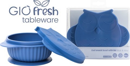 Attēls no InnoGio INNOGIO SILIKONOWA MISECZKA GIOFRESH SÓWKA Z POKRYWK NIEBIESKA