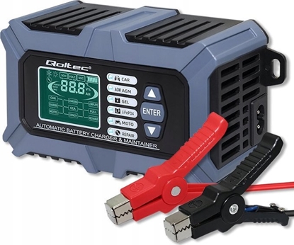 Attēls no Inteligentna mikroprocesorowa ładowarka z testerem baterii i funkcją naprawy 12V | 6A | LCD | Prostownik do akumulatora AGM LiFePO4 GEL 