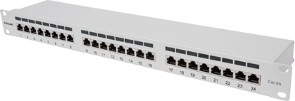 Attēls no Intellinet Network Solutions INTELLINET 24-Port Cat6a Patchpanel FTP 1HE grau