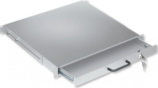 Изображение Intellinet Network Solutions Szuflada Rack 19" 1U z zamkiem 416mm szara (I-CASE KEY-BG)