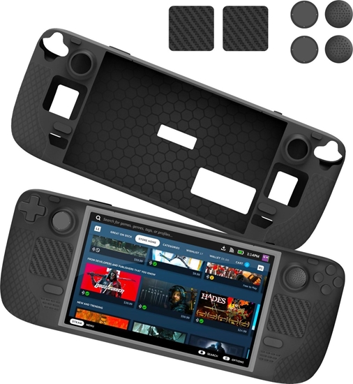 Picture of JYS Futera Pokrowiec Etui + Osony Gumki Na Przyciski Do Steam Deck / Czarny / Jys-sd011