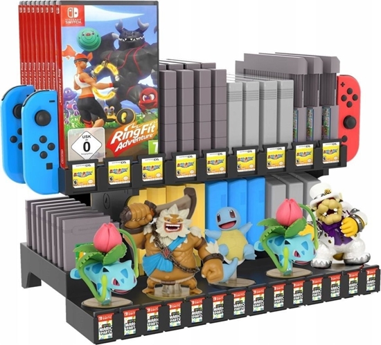Picture of JYS Organizer / Stojak na Gry GAME BOY / SNES / N64 / NES / FC / SFC / HVC-MR / NDS3 / 3DS i Konsol do Nintendo Switch / Switch OLED / NS198