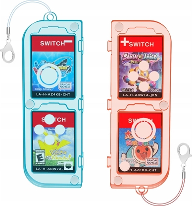 Изображение JYS Pudeko Etui CASE Futera Obudowa Box na Karty Gry do Nintendo Switch OLED / Transparentny Niebiesko-Czerwony