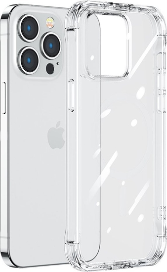 Изображение Joyroom Joyroom Defender Series etui pokrowiec do iPhone 14 pancerna obudowa z haczykami podstawk przezroczysty (JR-14H1)