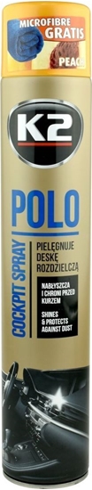 Изображение K2 kokpit nabyszczajcy K2 Polo Cockpit spray - Brzoskwinia 750ml uniwersalny