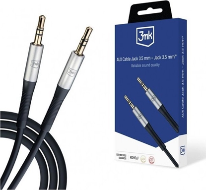 Attēls no Kabel 3MK Jack 3.5mm - Jack 3.5mm Brak danych czarny (Jack 3,5 mm - Jack 3,5 mm)