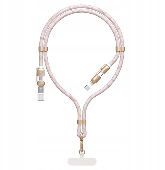 Picture of Kabel USB Dudao USB-A - USB-C + Lightning 1.5 m Róowy (6976625334421)