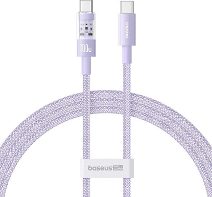Attēls no Kabel USB Baseus USB-C - USB-C 1 m Fioletowy (P10373000511-00)