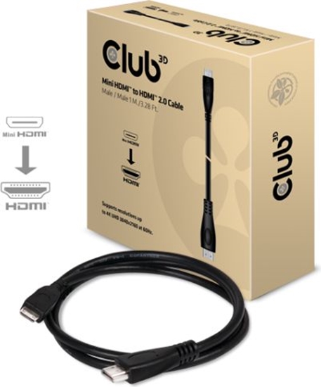 Изображение Kabel Club 3D HDMI Mini - HDMI 1m czarny (CAC-1350)