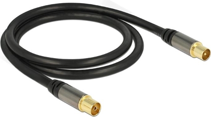 Attēls no Delock Antenna Cable IEC Plug > IEC Jack RG-6/U 1 m black
