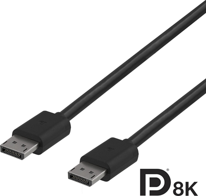 Изображение Kabel Deltaco DisplayPort kabelis DELTACO 8K, DP 1.4, 3m, juodas / DP8K-1030-K / 00110016