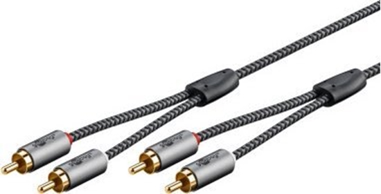 Изображение Kabel Goobay Kabel stereo RCA, 5 m, Sharkskin Grey - Dugo kabla 5 m