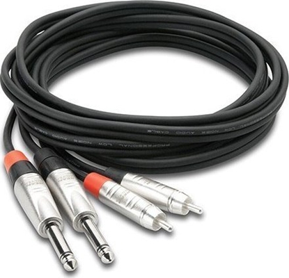 Изображение Kabel Hosa Jack 6.3 mm x2 - RCA (Cinch) x2 3.05m srebrny (HPR-010X2)