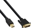 Изображение Kabel InLine Inline® Mini DisplayPort male to DVI-D 24+1 male cable, black/gold, 2m