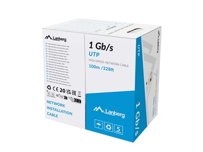 Изображение Kabel LAN UTP 1GB/S drut CCA 100m szary