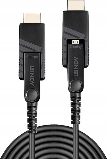 Picture of Lindy 30m Fibre Optic Hybrid Micro-HDMI 4K60 Cable with Detachable HDMI & DVI Connectors
