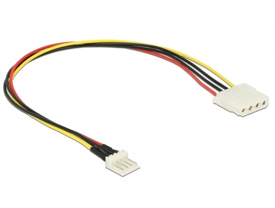 Picture of Delock Cable Power Floppy 4 pin male > Molex 4 pin female 30 cm