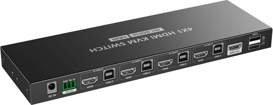 Picture of Kabel PremiumCord PREMIUMCORD HDMI switch, 4K@60Hz HDMI2.0 KVM 4:1, s dálkovým ovladaem
