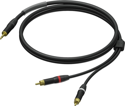 Attēls no Kabel Procab Jack 3.5mm - RCA (Cinch) x2 1.5m czarny (PRA711/1.5)