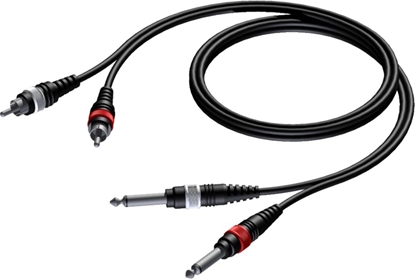 Attēls no Kabel Procab Jack 6.3 mm x2 - RCA (Cinch) x2 1.5m czarny (CAB631/1.5)
