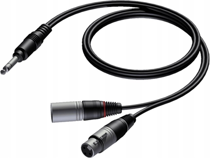 Attēls no Kabel Procab Procab CAB709/3 6.3 mm Jack male stereo - XLR male & XLR female 3 meter