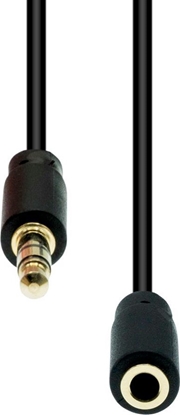 Изображение Kabel ProXtend Mini-Jack 4-Pin Slim Extension Cable Black 0.5M