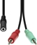Picture of Kabel ProXtend Mini-Jack 4-Pin to 2x 3-Pin Cable F-M Black 40cm