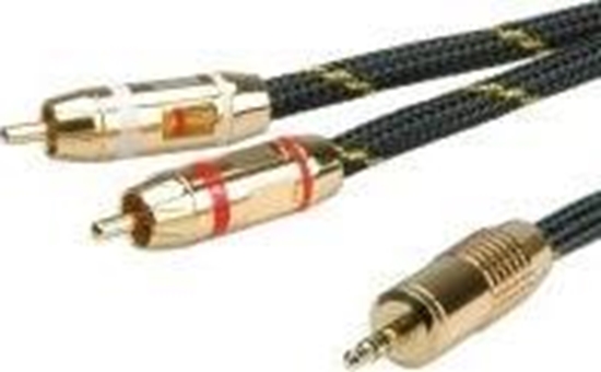 Picture of Kabel Roline ROLINE GOLD 3.5mm M - 2x RCA Cable. M/M. 2.5m