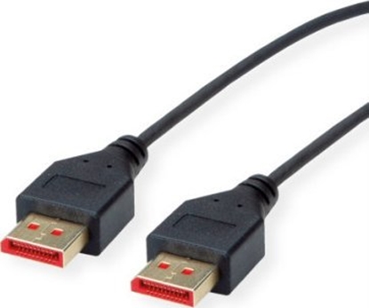 Изображение Kabelis DisplayPort v1.4, M / M, slim, melns, 1.5m, Roline