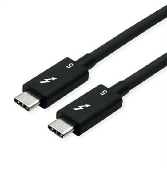 Picture of Roline Thunderbolt™ 5 Cable, 80Gbit/s, 240W, C-C, M/M, passive, black, 0.5 m