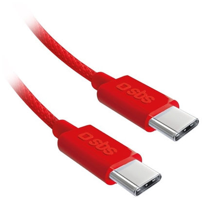 Attēls no Kabel USB SBS Mobile USB-C - USB-C 1.5 m Czerwony (8018417447808)