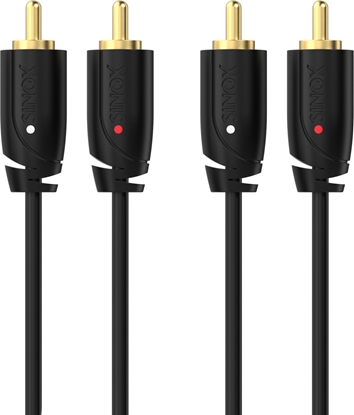 Attēls no Kabel Sinox Sinox PRO Phono kabel. 1m. Sort