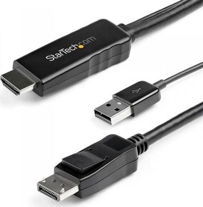 Изображение Kabel StarTech DisplayPort - HDMI + USB-A 2m czarny (HD2DPMM2M)