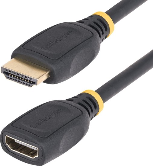 Picture of Kabel StarTech 18in HDMI 2.0 Extension Cable, 4K 60Hz, M/F - High Speed - przeduacz HDMI - HDMI mski do HDMI eskiej - 50 cm - ekranowany - czarny - passiv, Wsparcie dla 4K 60 Hz