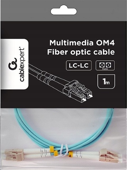 Изображение Kabel światłowodowy wielomodowy duplex OM4 50/125, LC/LC, 1 m