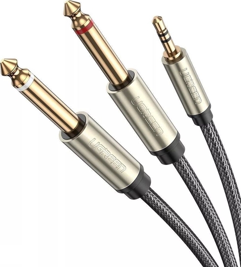 Изображение Kabel Ugreen Jack 3.5mm - Jack 6.3mm x2 1m szary (UGR544GRY)