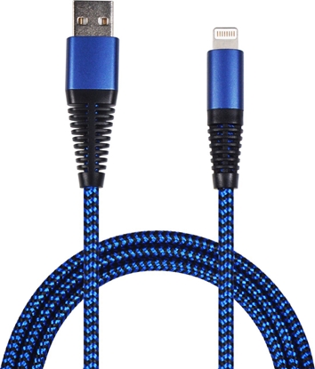 Picture of 2GO USB Lade-/Datenkabel Lightning  1m  Nylon blau PET-Verp.