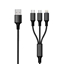 Изображение Kabel USB 2GO USB-A - USB-C + microUSB + Lightning 1.5 m Czarny (797153)