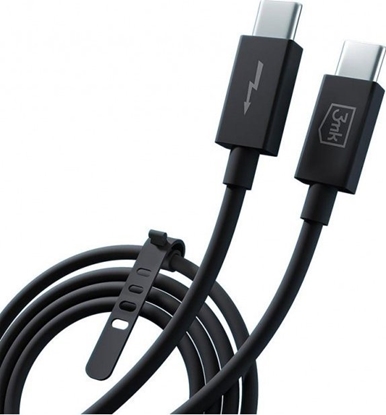 Attēls no Kabel USB 3MK Thunderbolt - Thunderbolt 1 m Czarny (Accessories - 3mk Hyper ThunderBolt Cable 240W)